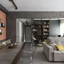 cimento queimado em sala ampla