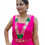 Thumbnail: Muka Hot Pink Top and pant / co ord set for women