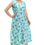 Thumbnail: Muka cotton Green print fit & flare dress for women
