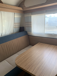 Interior of Golden Web nature tent with simple sleeping space