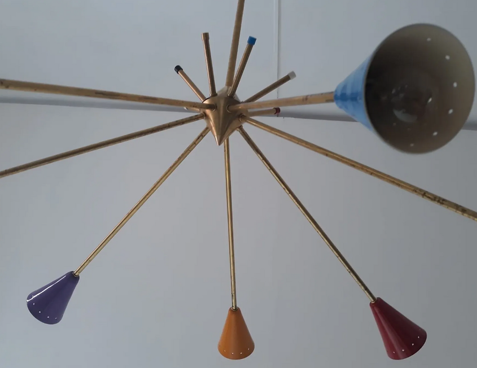 Thumbnail: Lustre Sputnik à 7 bras en laiton