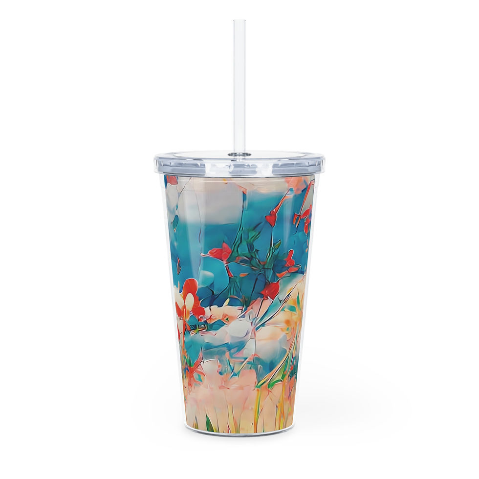 Thumbnail: Earth Angels Collection x Maciek Peter Kozlowski Art Plastic Tumbler with Straw