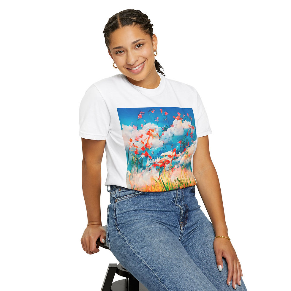 Thumbnail: Earth Angels Collection x Maciek Peter Kozlowski Art Unisex Garment-Dyed T-shirt
