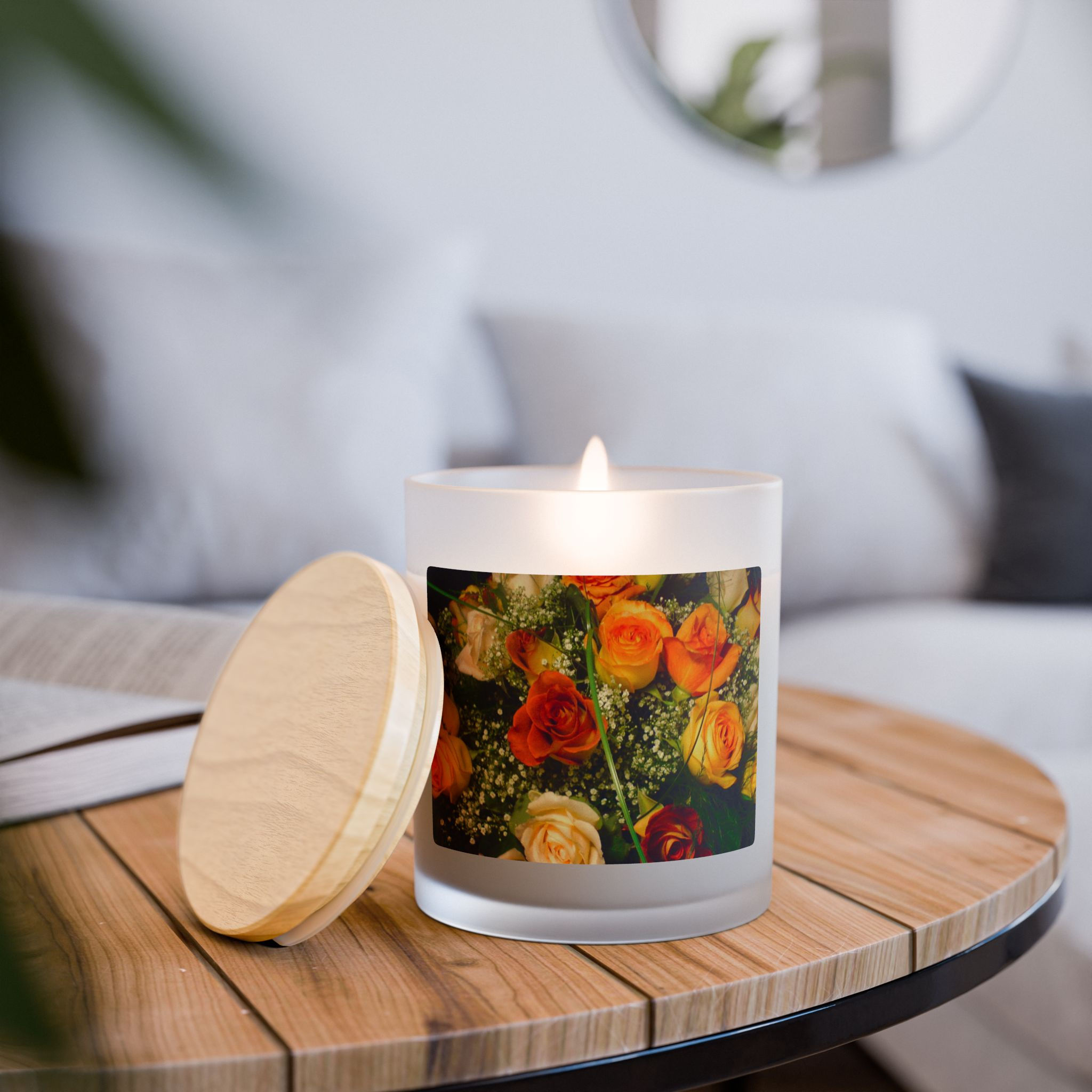 Earth Angels Collection History 04 Frosted Glass Candle, 11oz