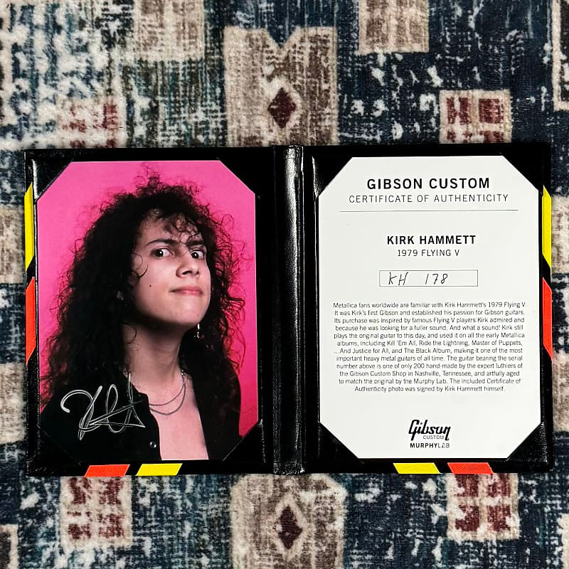 Thumbnail: 2021 Gibson Custom Shop Kirk Hammet 1979 Flying V Black Murphy Labs Electric Gui