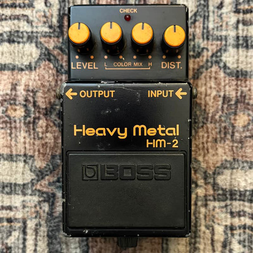 1980s Boss HM2 Heavy Metal Distortion Vintage Black Label MIJ Made 1980s Boss HM2 Heavy Metal Distortion Vintage Black Label MIJ Made