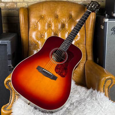 2023 Guild D140 Cherry Burst Dreadnought Acoustic Guitar W/ Original Gigbag