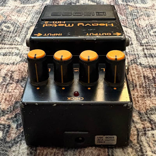 1980s Boss HM2 Heavy Metal Distortion Vintage Black Label MIJ Made 1980s Boss HM2 Heavy Metal Distortion Vintage Black Label MIJ Made