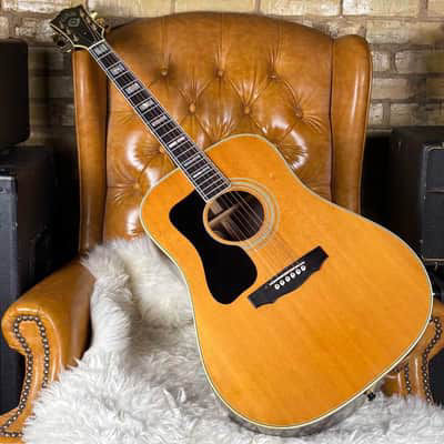 1975 Guild D55 LH Vintage Left Handed Westerly RI Natural Acoustic Guitar