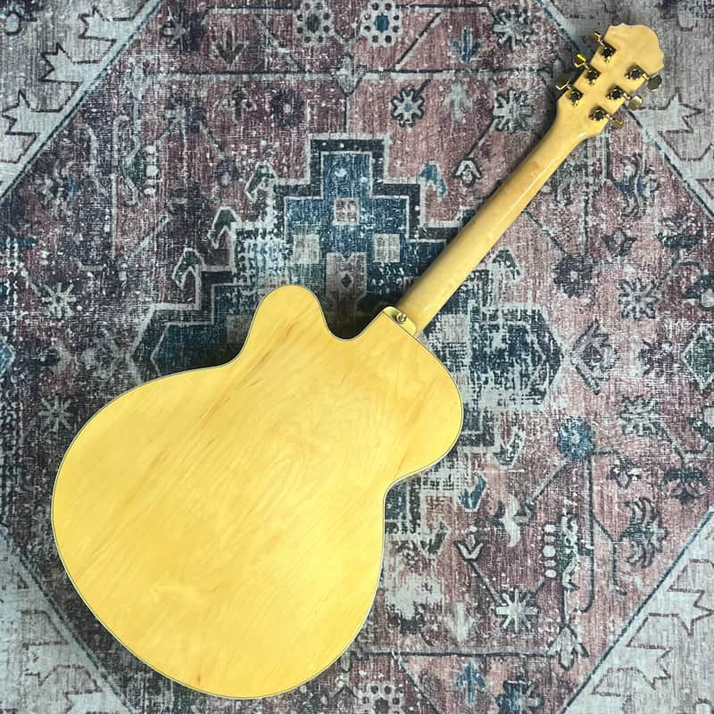 Thumbnail: 2004 Oscar Schmidt OE40N Natural Archtop Hollow Body Jazz Electric Guitar!