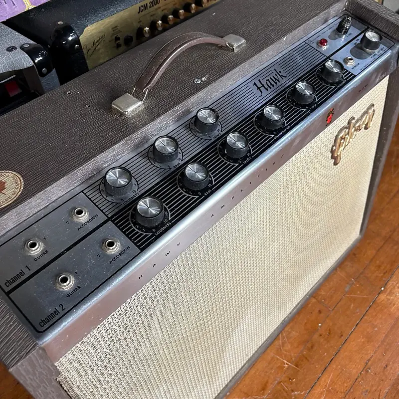 Thumbnail: 1964 Gibson Hawk Vintage 15 Watt 2x10 Tube Combo Amplifier