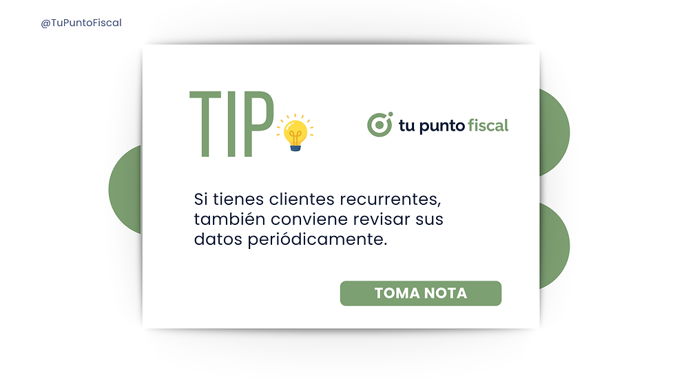 Tip fiscal al emitir una factura