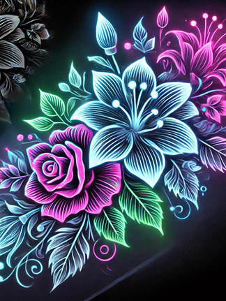 UV tattoo glowing under blacklight