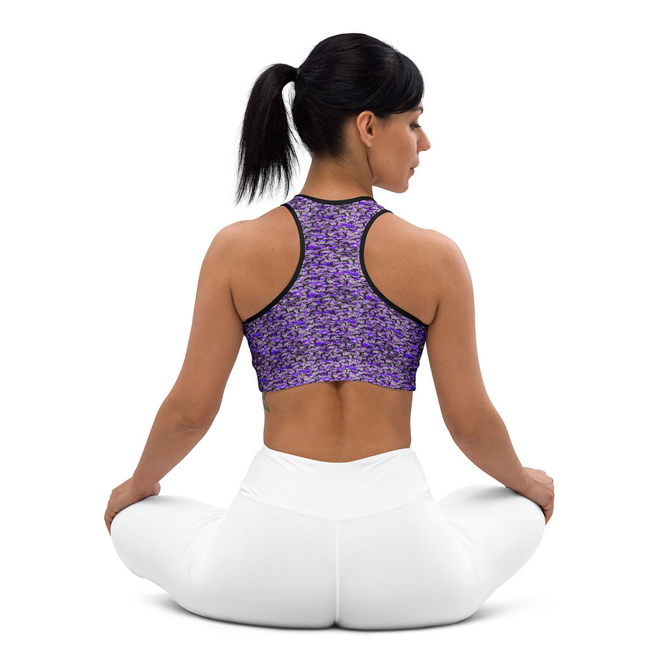 Thumbnail: Women's G17 Digital™ Purple Camo Padded Sports Bra