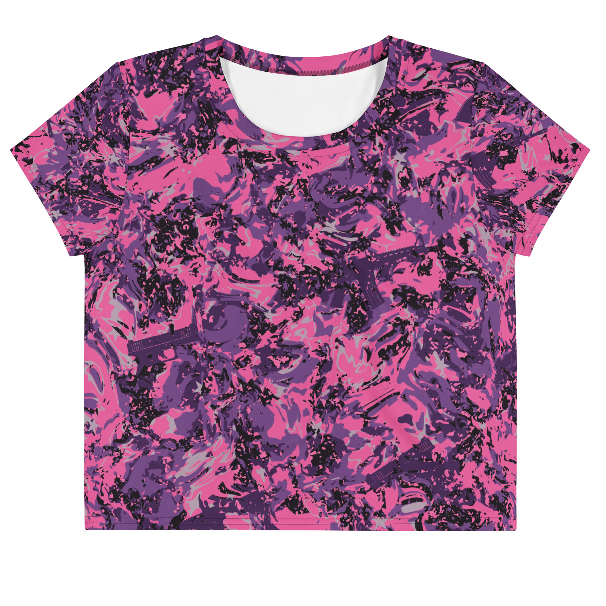 Wild Orchid Splash Crop Tee