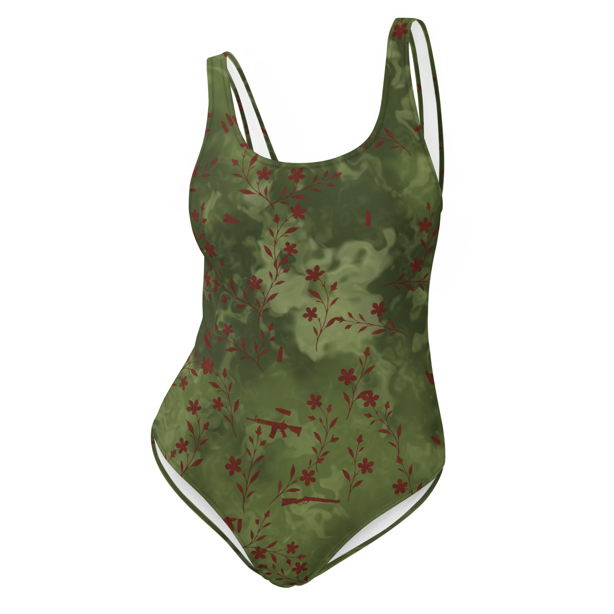 Olive Vine Tie-Dye One-Piece Swimsuit