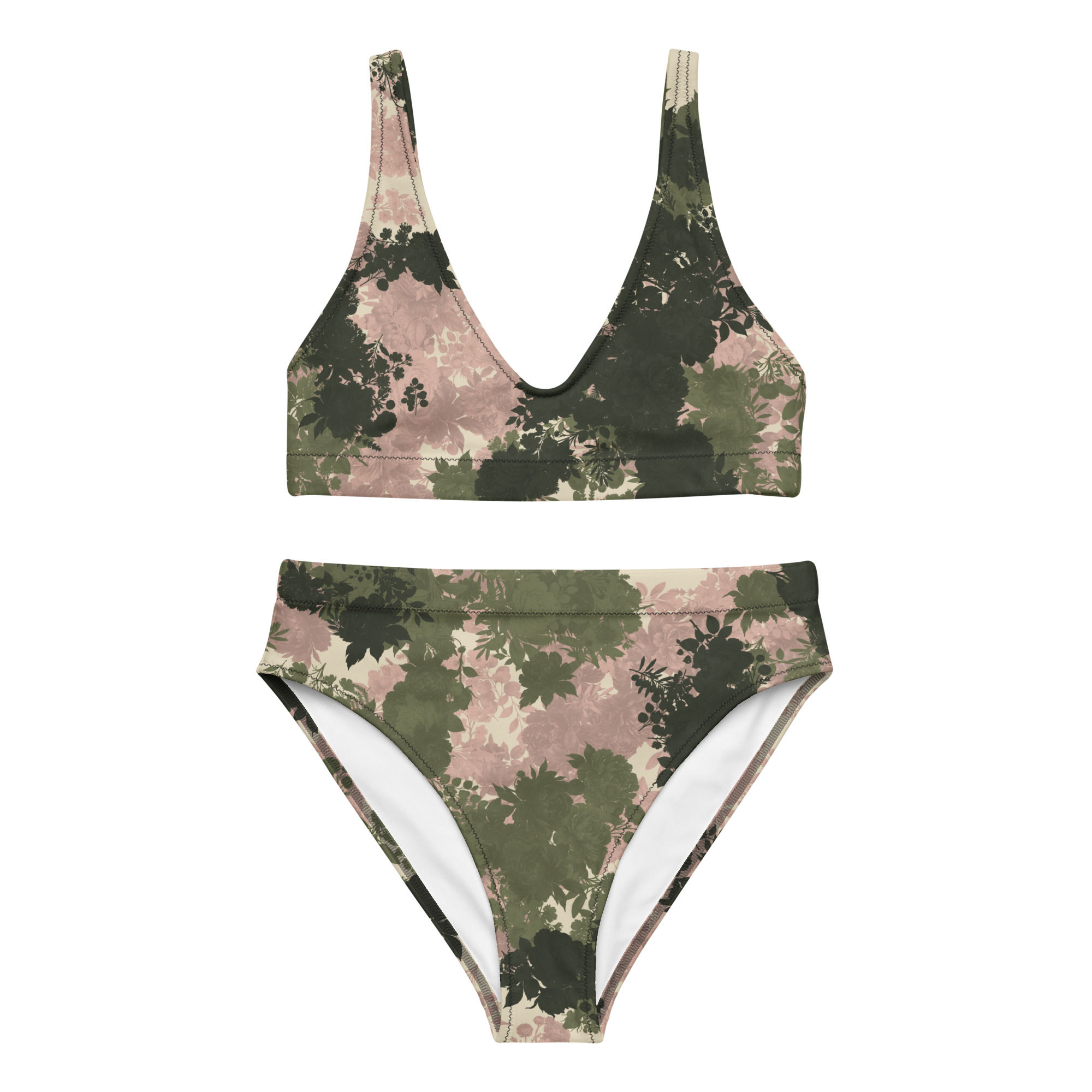 Bloom Camo High-Waisted Bikini