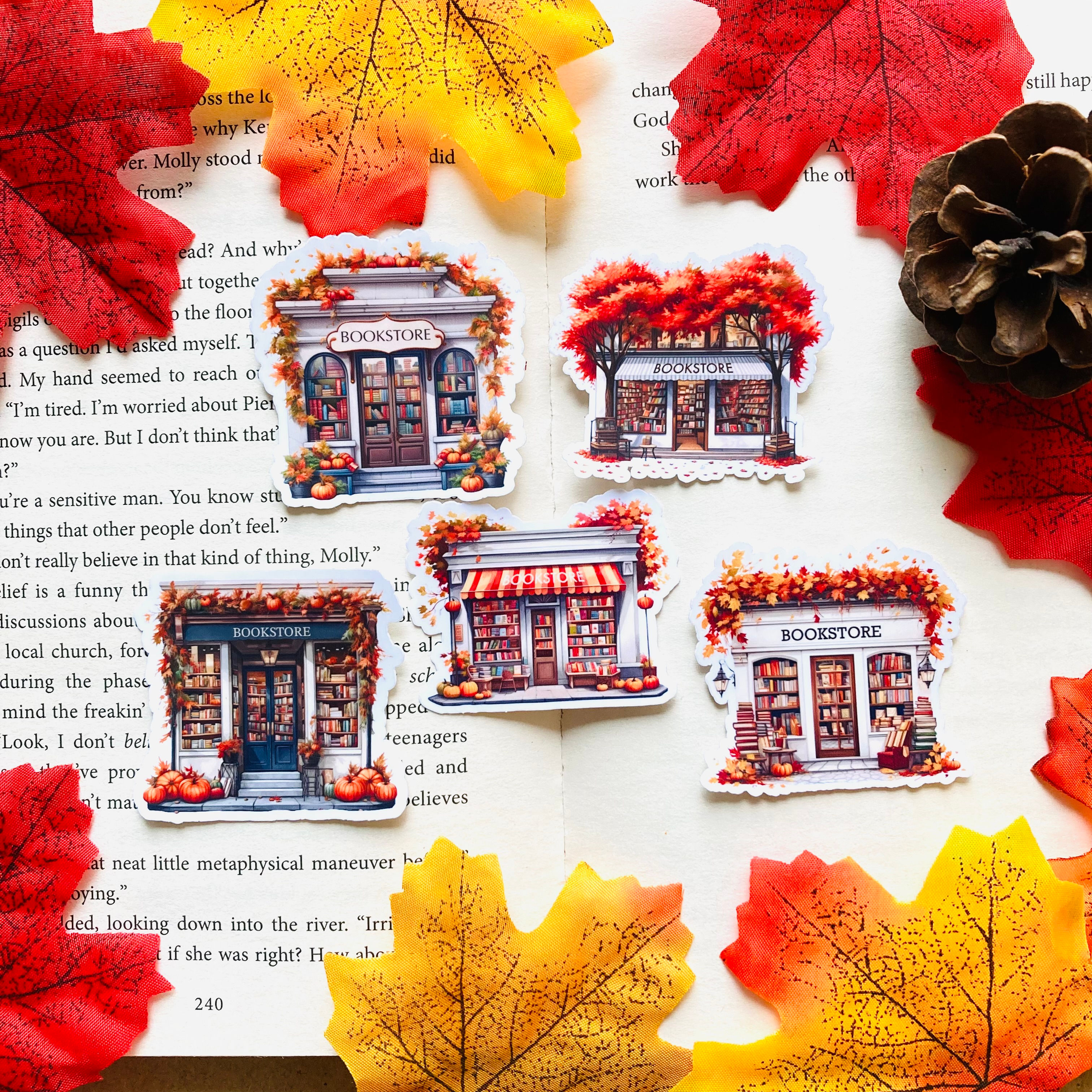 Autumn Book Store Sticker