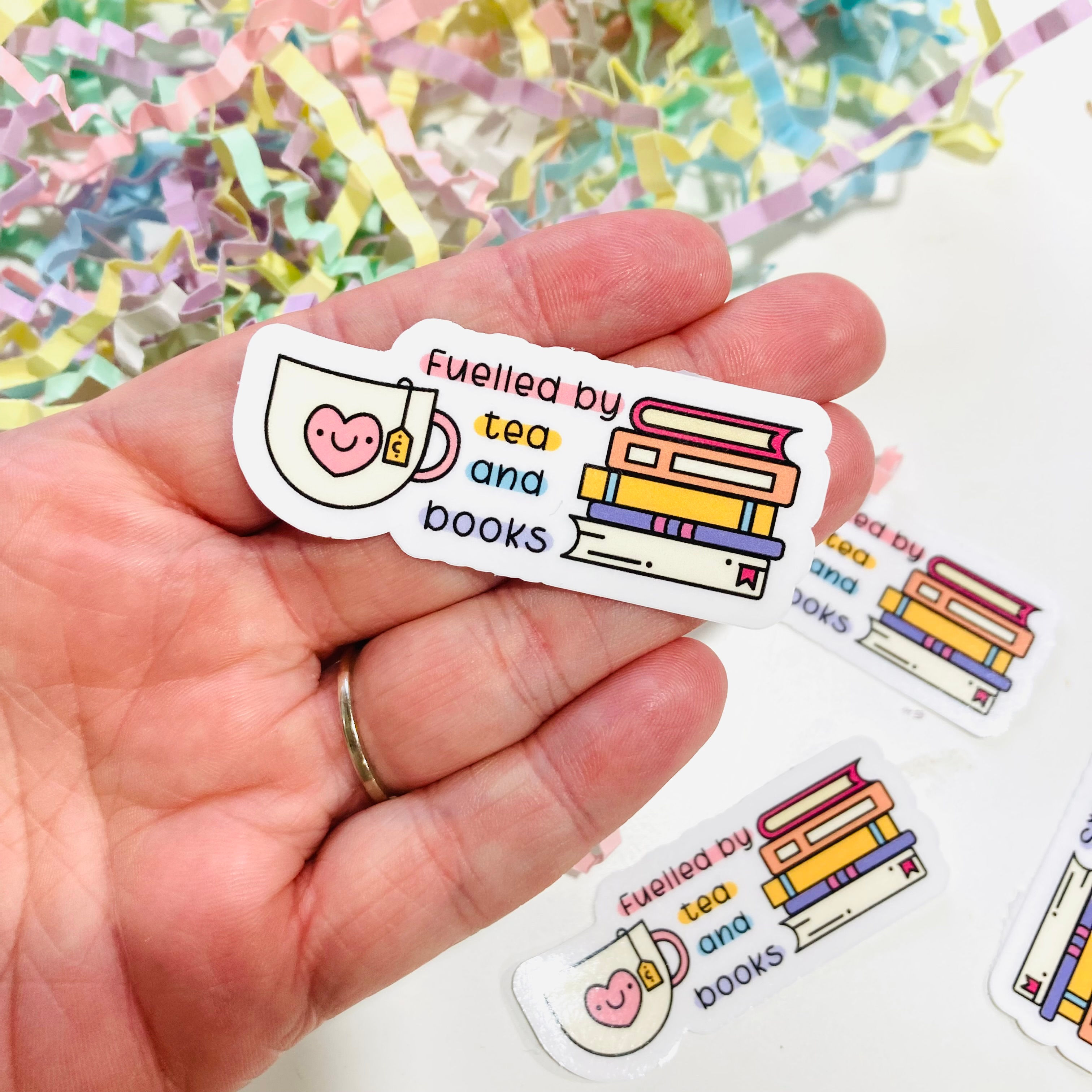 Fuelled by tea and books Sticker