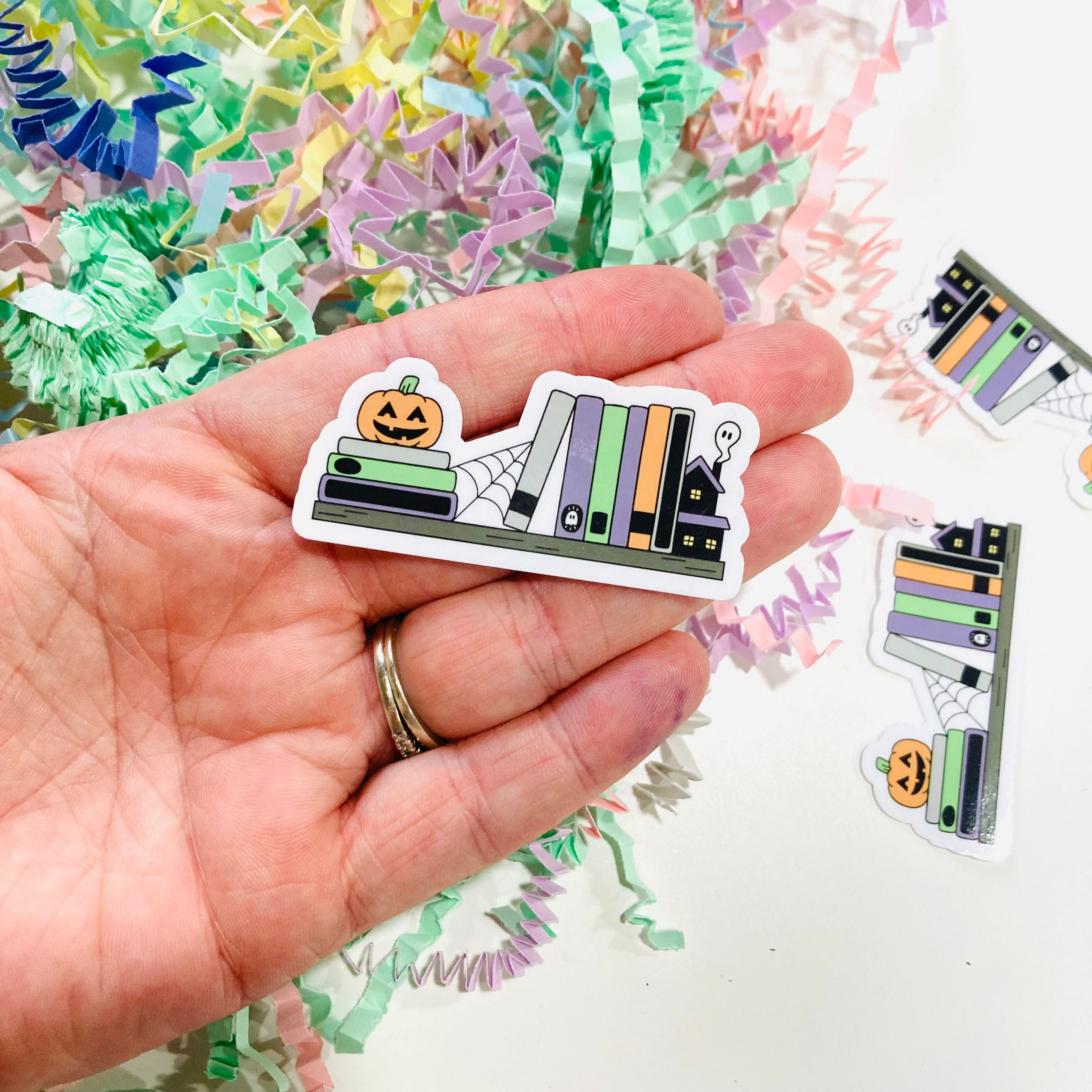 Spooky Book Shelf Sticker