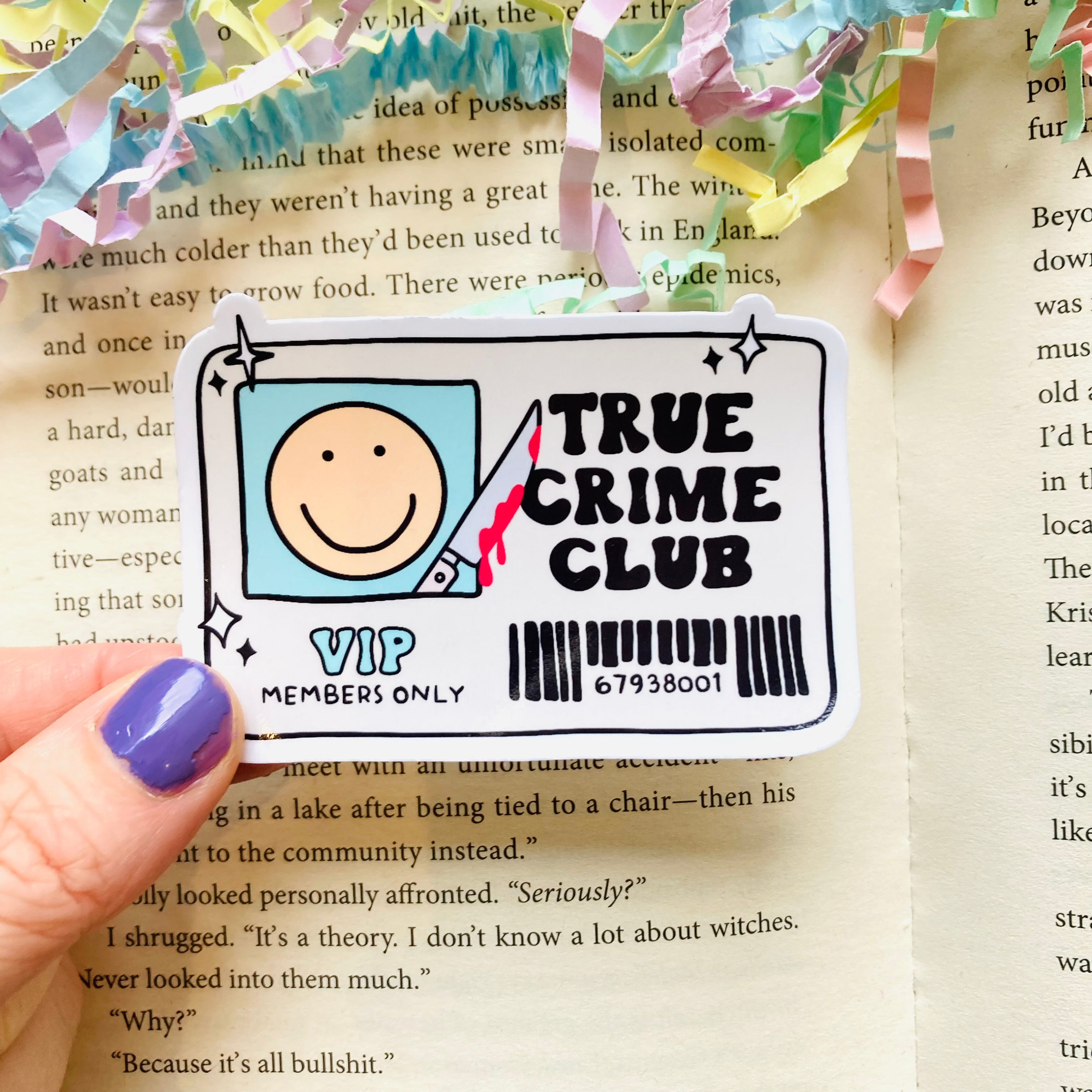 True crime club sticker