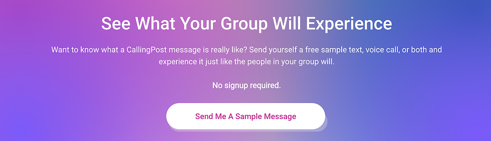 callingpost sample message