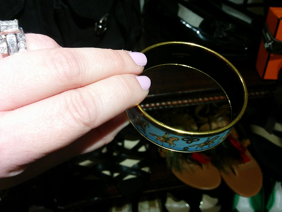 Thumbnail: Hermès Enamel Horse Bangle Bracelet