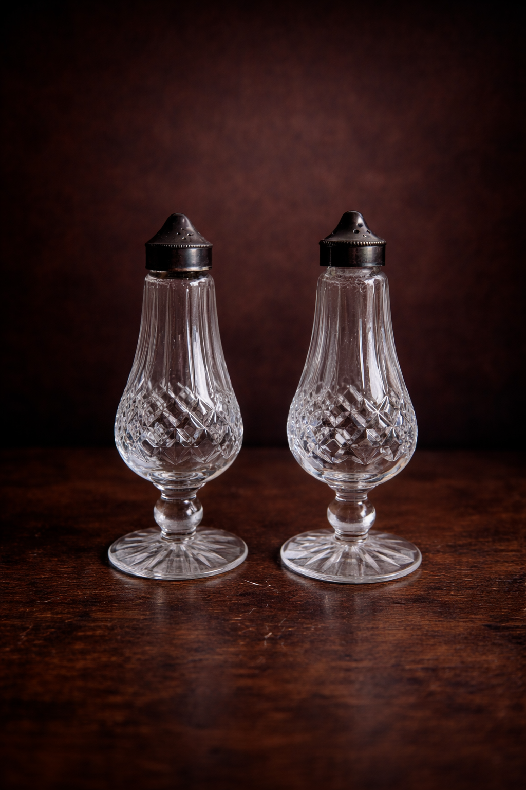 Waterford Crystal Lismore Footed Salt and Pepper Shaker Set
