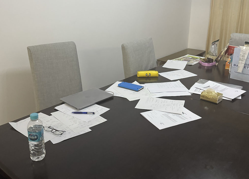 Jinwook James Chang's Study Desk on 5/14 Morning before Two AP Exams.