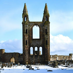 The ruins of St Andrews Cathedral.