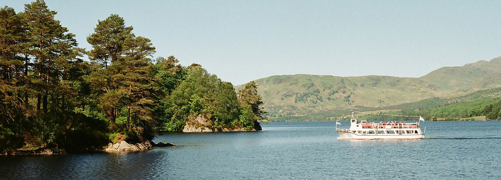 The steamer Sir Walter Scott on Loch Katrine, Scotland.