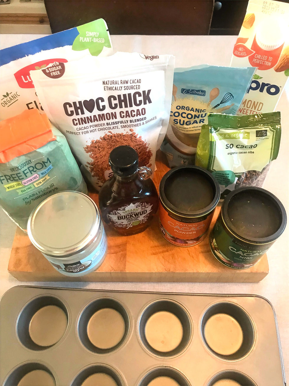 Healthy ingredients for vegan recipes and snacks