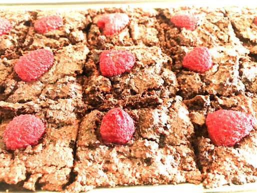 Healthy Vegan Beetroot Brownies, with Raspberry Topping
