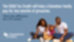 Smiling family of four sitting with teddy bear on blue background. Text highlights Child Tax Credit benefits. Groundwork Ohio logo.