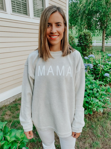 MAMA' Corded Crew Neck | logoeastdesigns