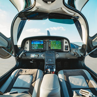 Detailed shot of a jet exterior, showcasing the aircraft's features for potential buyers.