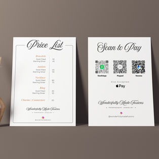 Jewelry process and QR code print design for a mobile jewelry store in Waco Texas.