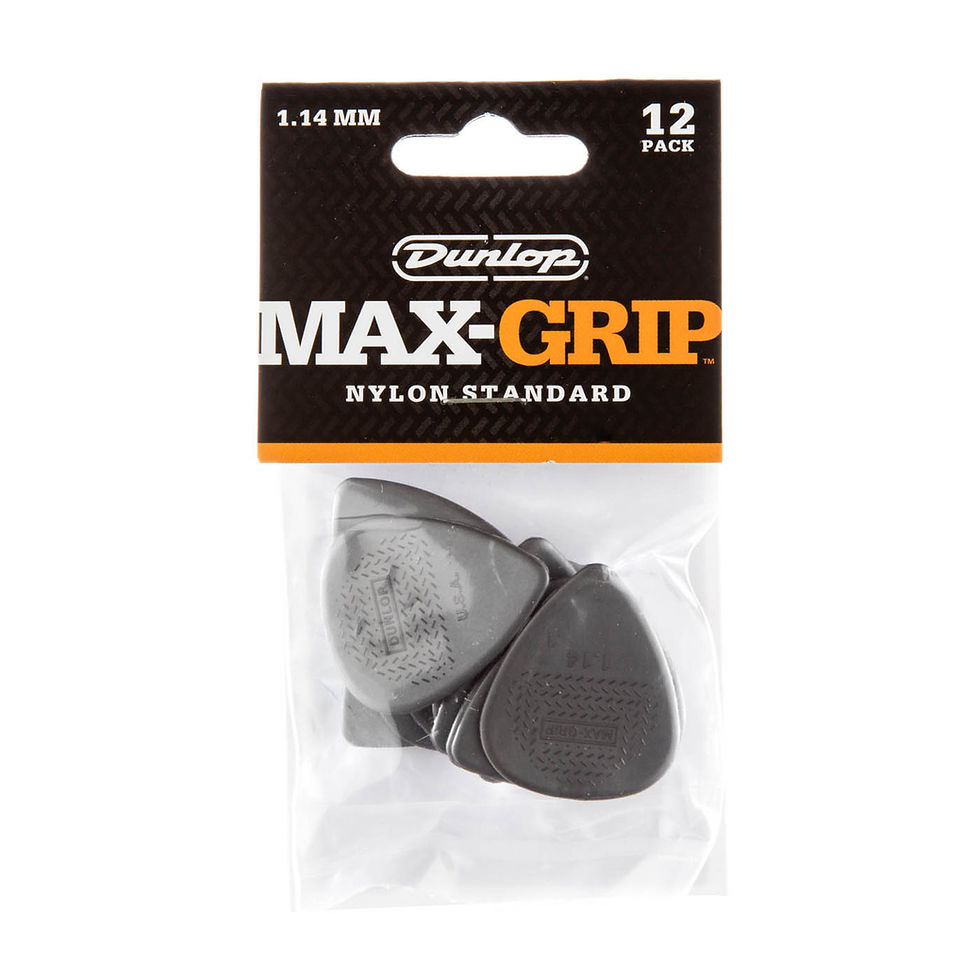Dunlop Max-Grip Nylon Standard 1.14mm Guitar Pick, 12 Pack