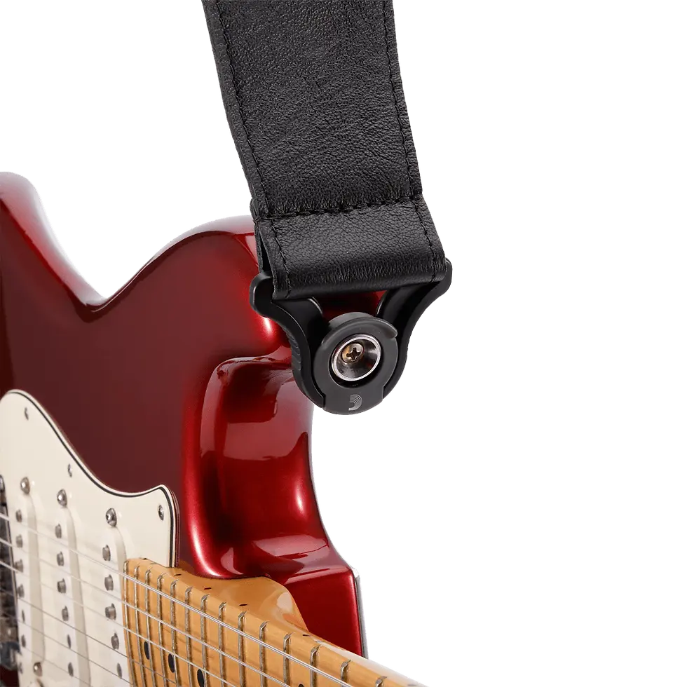 D'Addario 25BAL00 Comfort Leather Auto Lock Guitar Strap, 2.5", Black