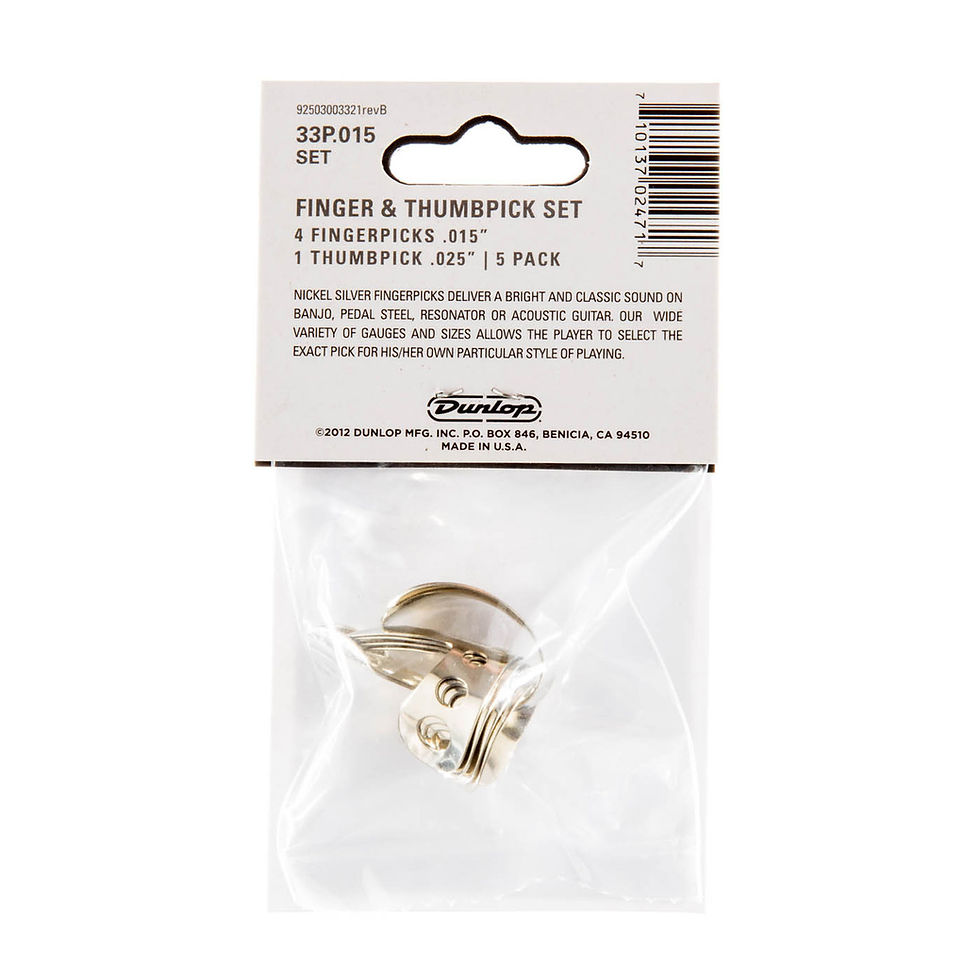 Thumbnail: Dunlop 33P.015SET Nickel Silver Finger & Thumbpick Set, .015" (5 Pack)