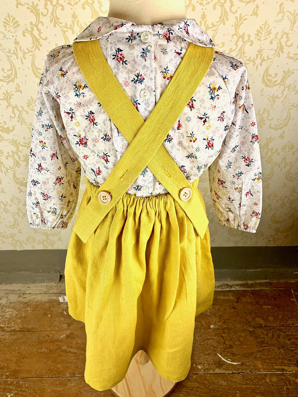 Thumbnail: Dungarees linen yellow