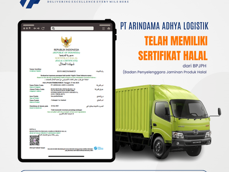 PT Arindama Adhya Logistik Resmi Kantongi Sertifikat Halal dari BPJPH