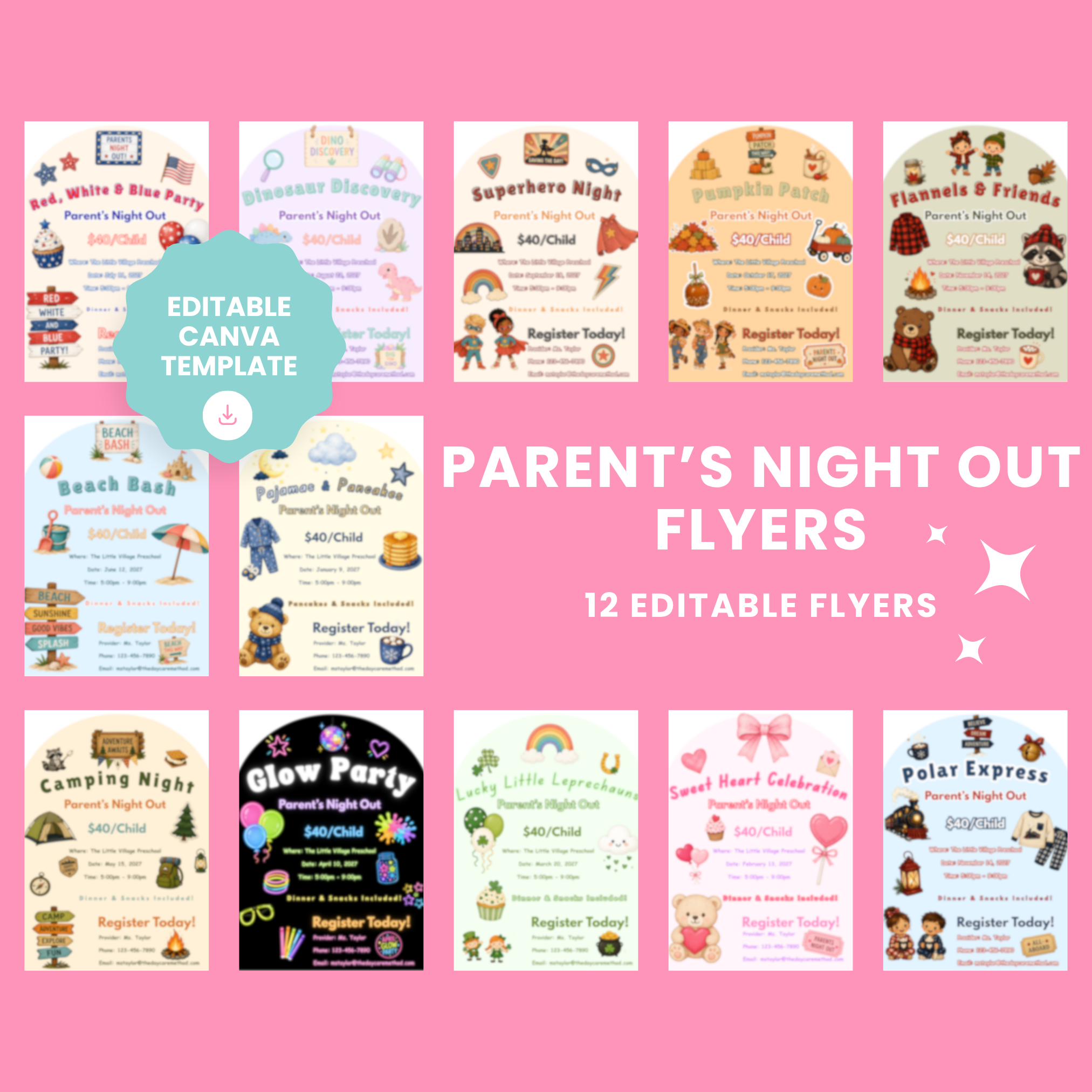 PARENT'S NIGHT OUT FLYERS