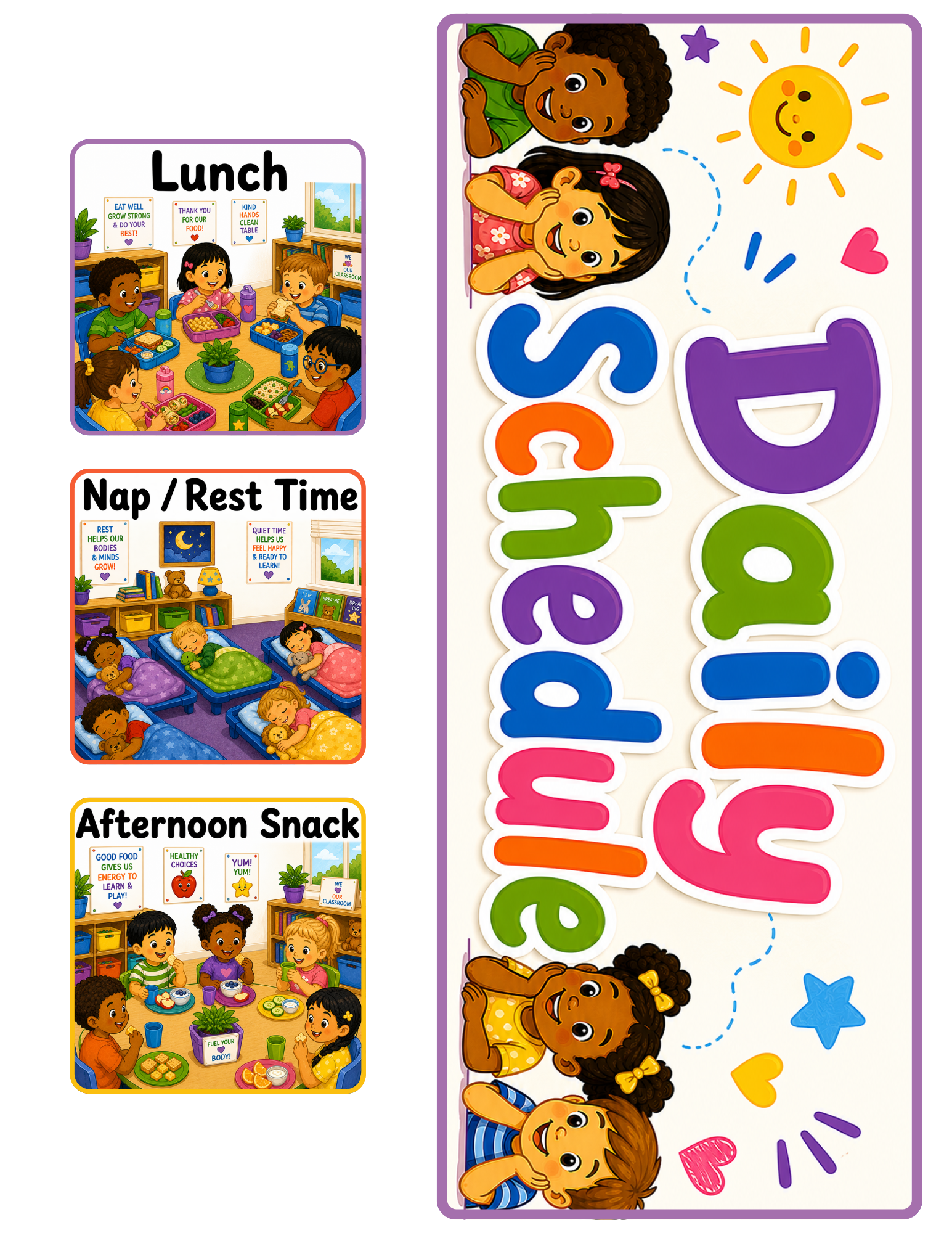 Visual Daily Schedule (for use with magnetic tiles)