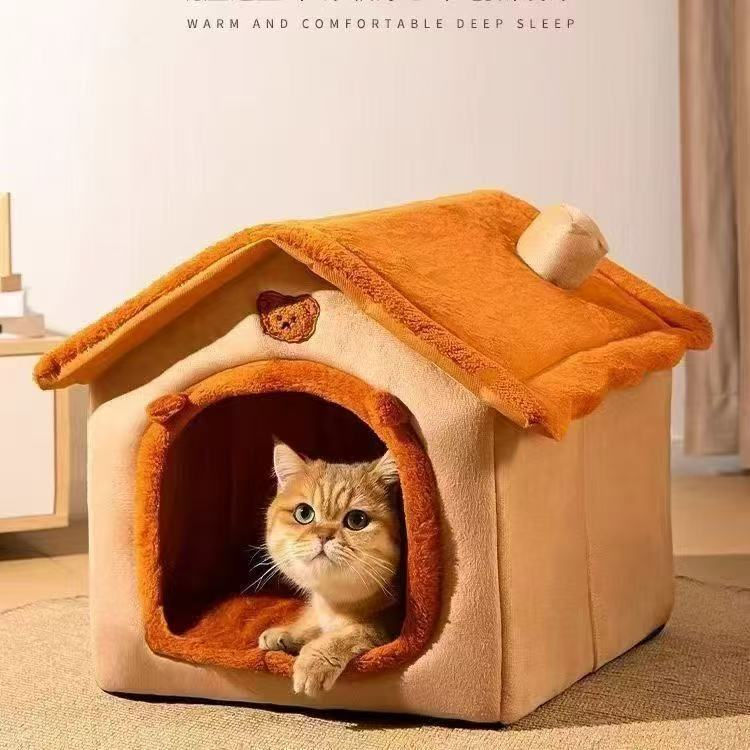 Thumbnail: All Season Dog House Style Bed - Removable Washable Pet Bed for Small Dogs Teddy