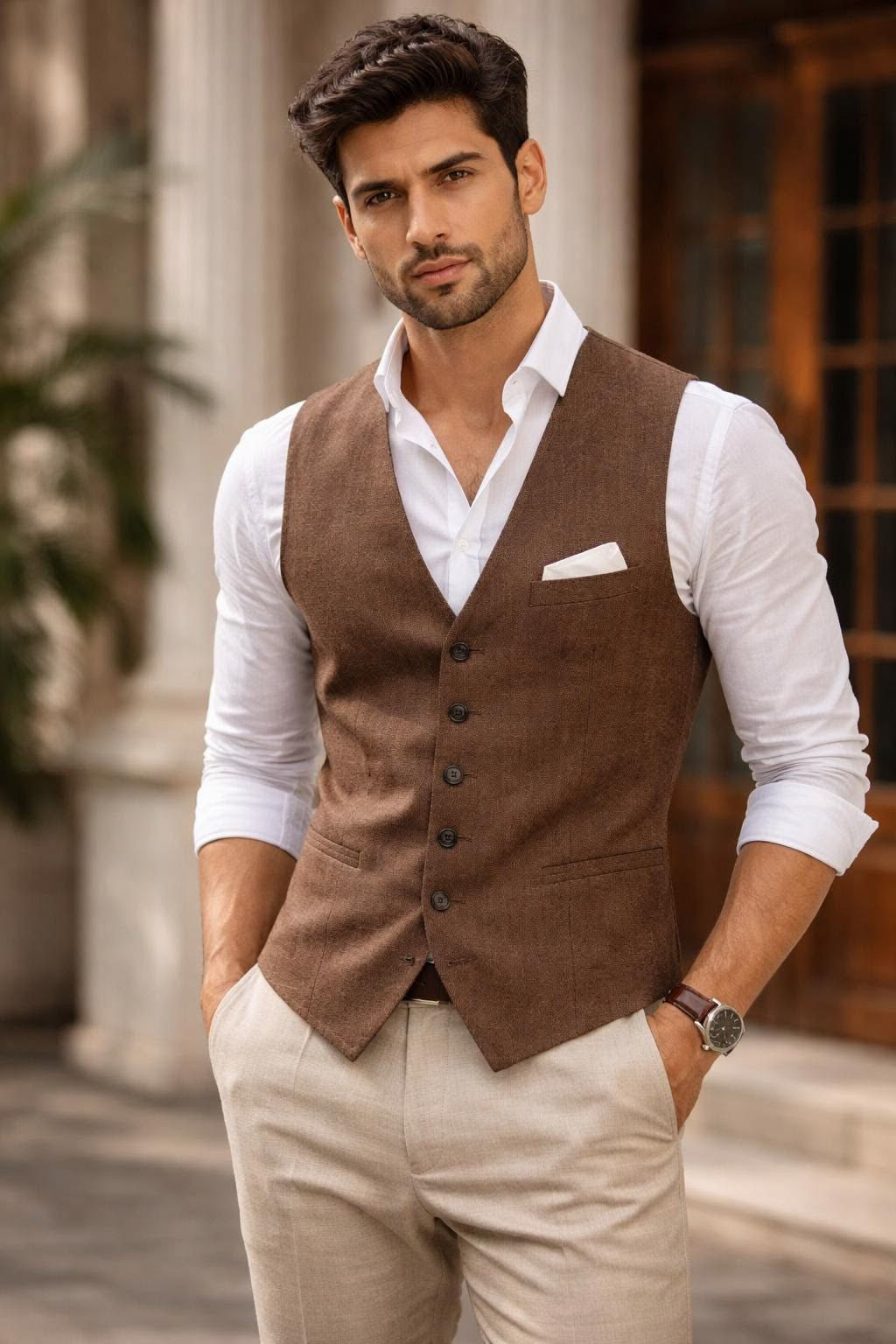 Patterned Woolen Vest