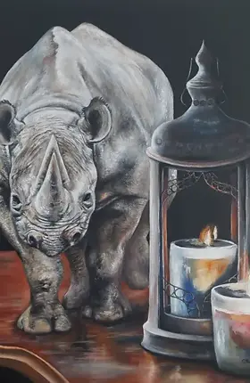 Cindy Powell - Still Life with Black Rhino -.webp