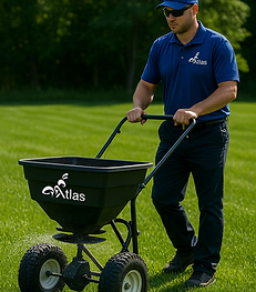 Atlas provides lawn services like fertilizer and weed control resulting in a thick green lawn