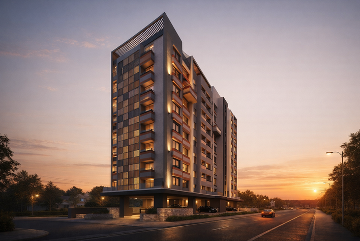 Contemporary residential architecture with sustainable landscaping and open-plan living spaces.