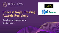 SIS Wins Prestigious Princess Royal Training Award, Gail Haworth Head of HR Business Partnering at SIS, Kath Thomas and Keith Stopforth at Co-Creation